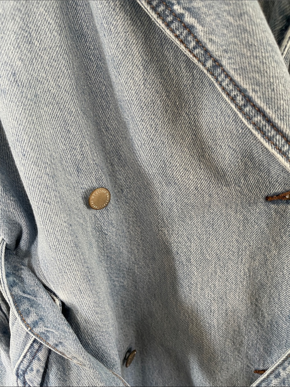 Universal Thread Denim Trench Coat Small Long Jacket Western - Picture 3 of 11